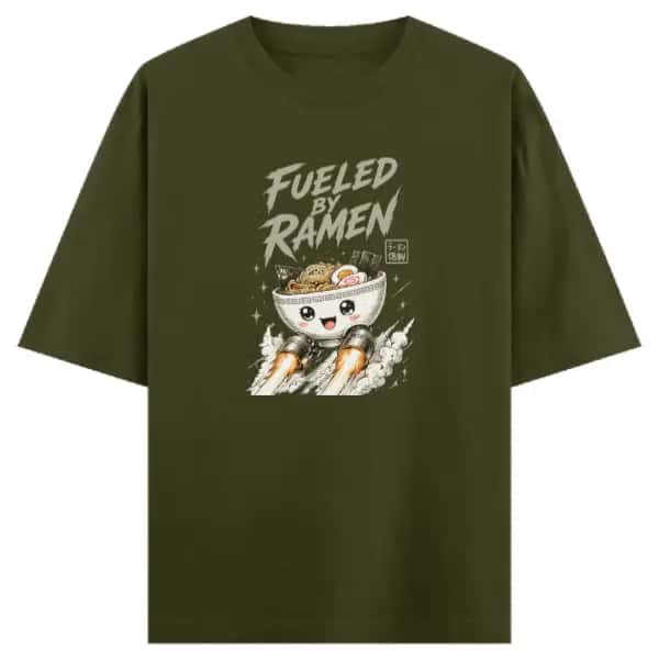 "Fueled By Ramen." — Rocket Bowl Foodie Tee Unisex Oversized Classic T-Shirt