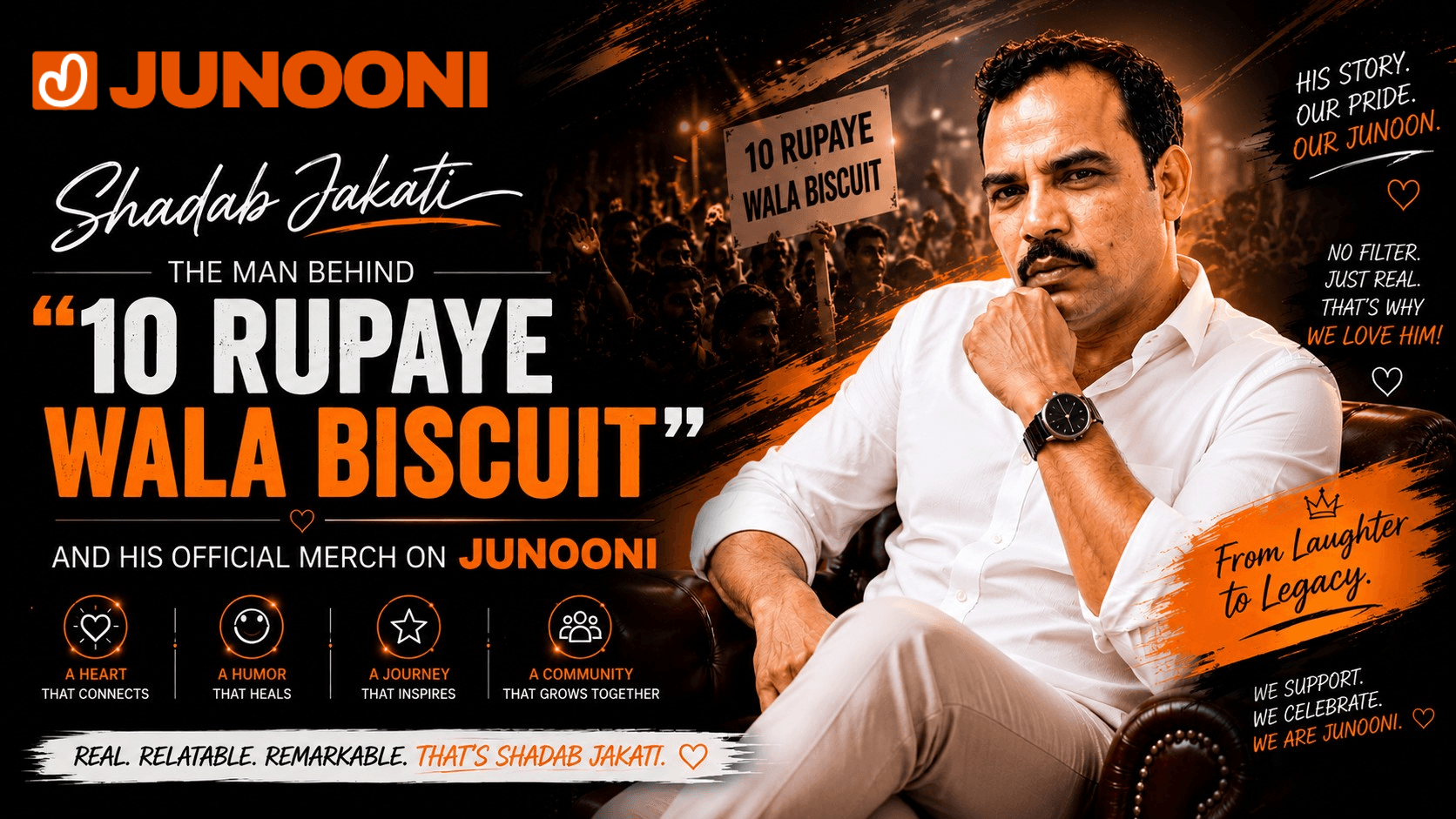 Shadab Jakati — The Man Behind "10 Rupaye Wala Biscuit" and His Official Merch on JUNOONI
